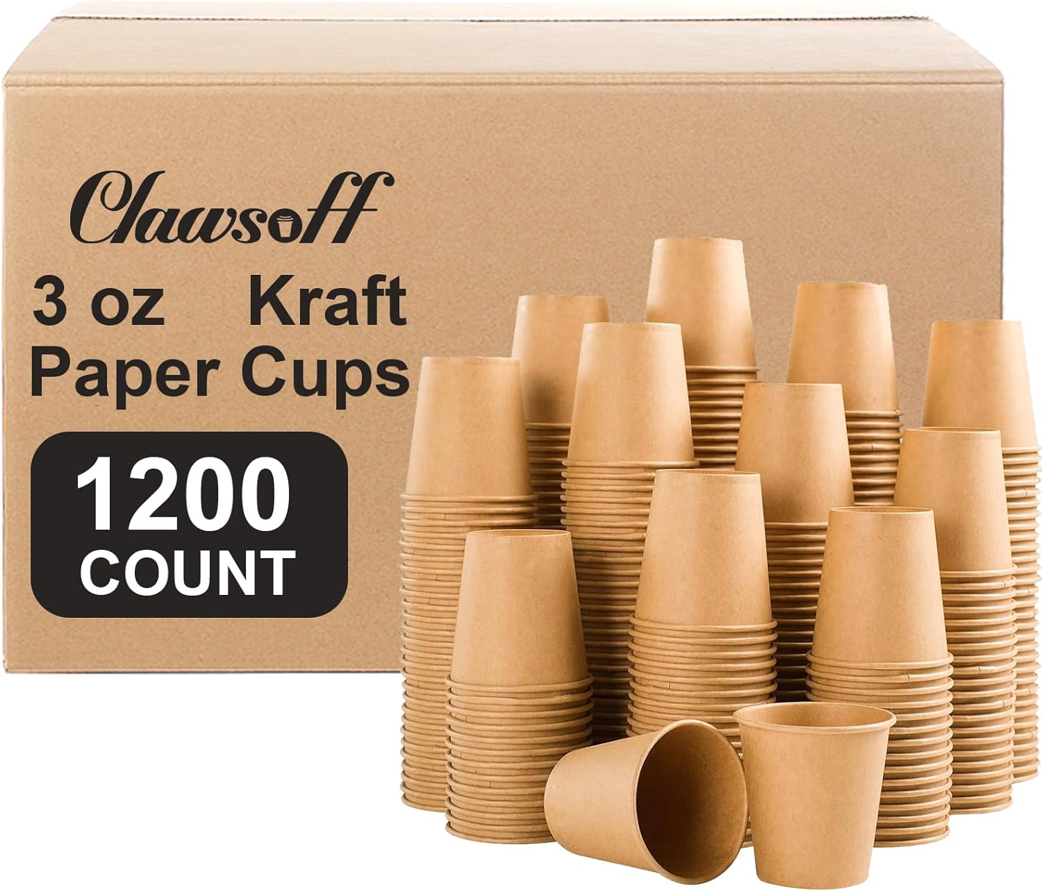 1200 Pack 3 oz Paper Cups for Hot and Cold Beverages