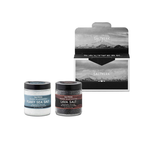 Hand-Harvested Salt Gift Set - Flaky Pure & Lava Sea - 6.34 oz