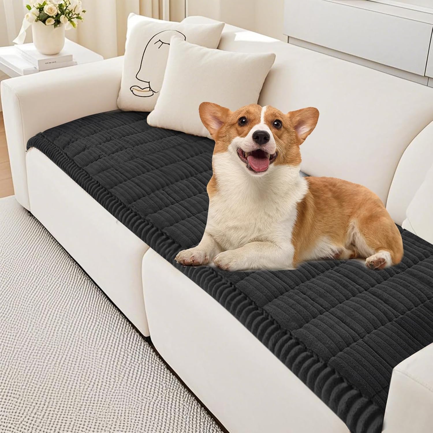 PHOPHO Couch Cover for Dogs Washable Non Slip Pet Protector