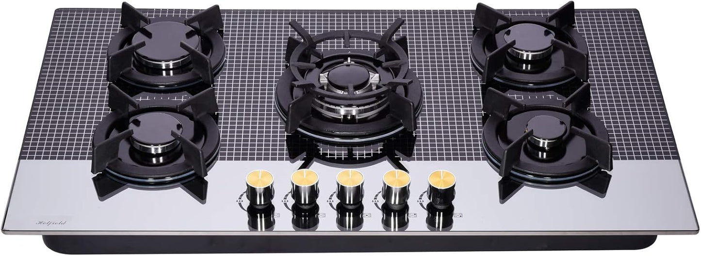 36 Inch Gas Cooktop with 5 Burners for Versatile Cooking Needs