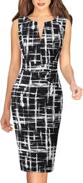 Womens Elegant Slim Front Zipper Sheath Dress - Work to Evening VFSHOW