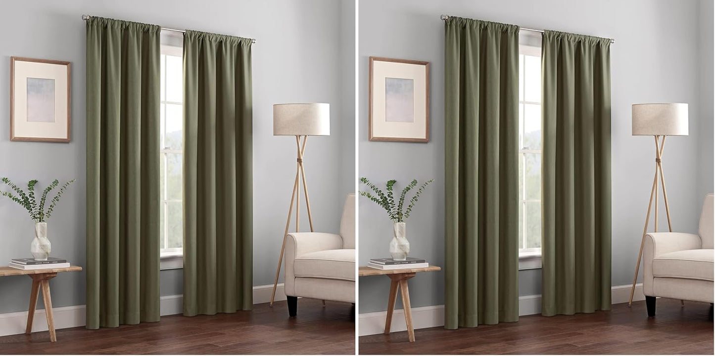 Eclipse Kendall Modern Blackout Thermal Rod Pocket Curtain Panel