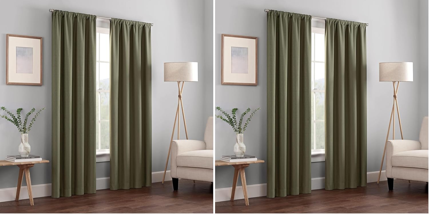 Eclipse Kendall Modern Blackout Thermal Rod Pocket Curtain Panel