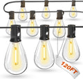120FT LED Outdoor String Lights with 30+2 Shatterproof Bulbs - Long