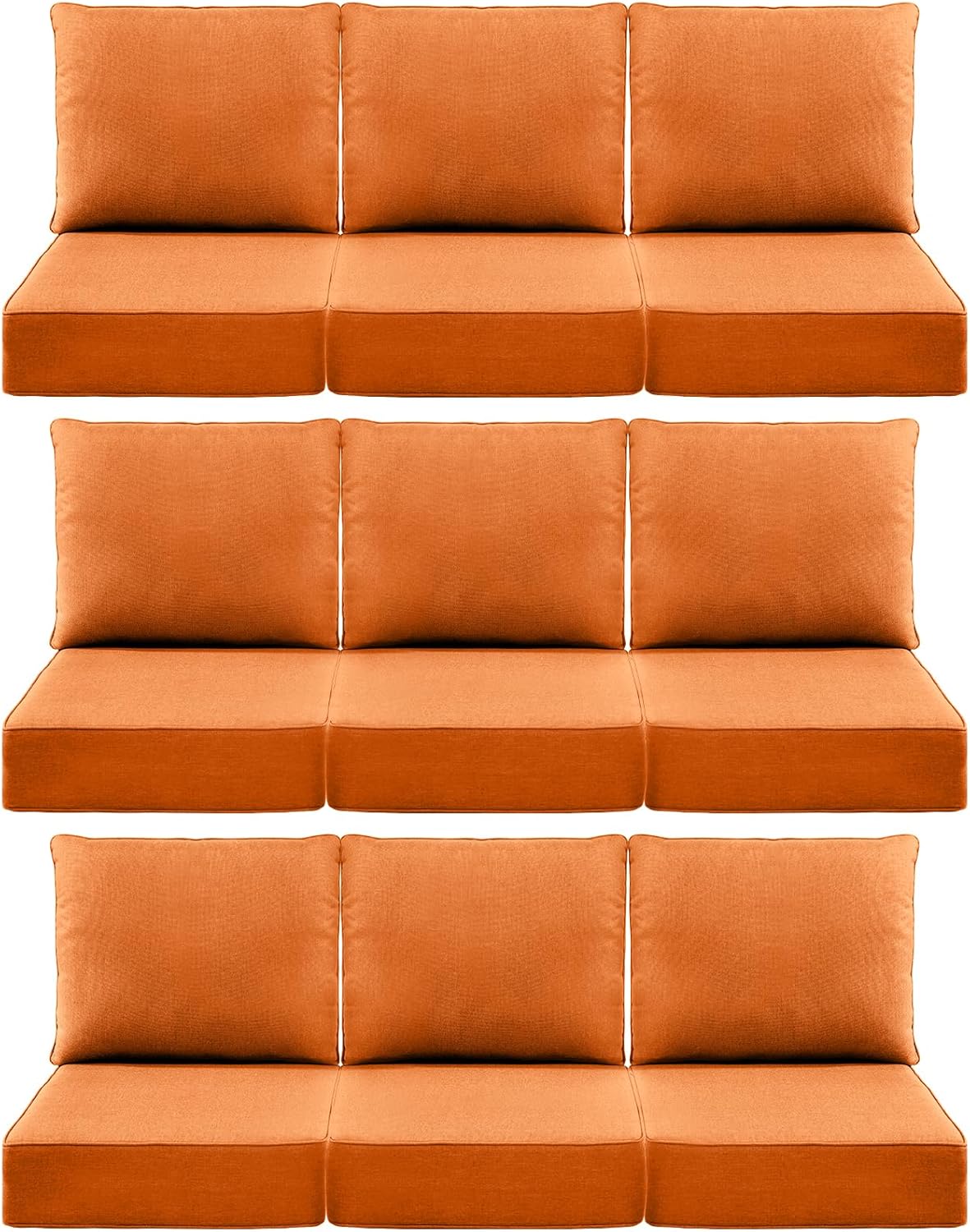 Luxury 6in Outdoor Cushions for Patio Furniture - Set of 9