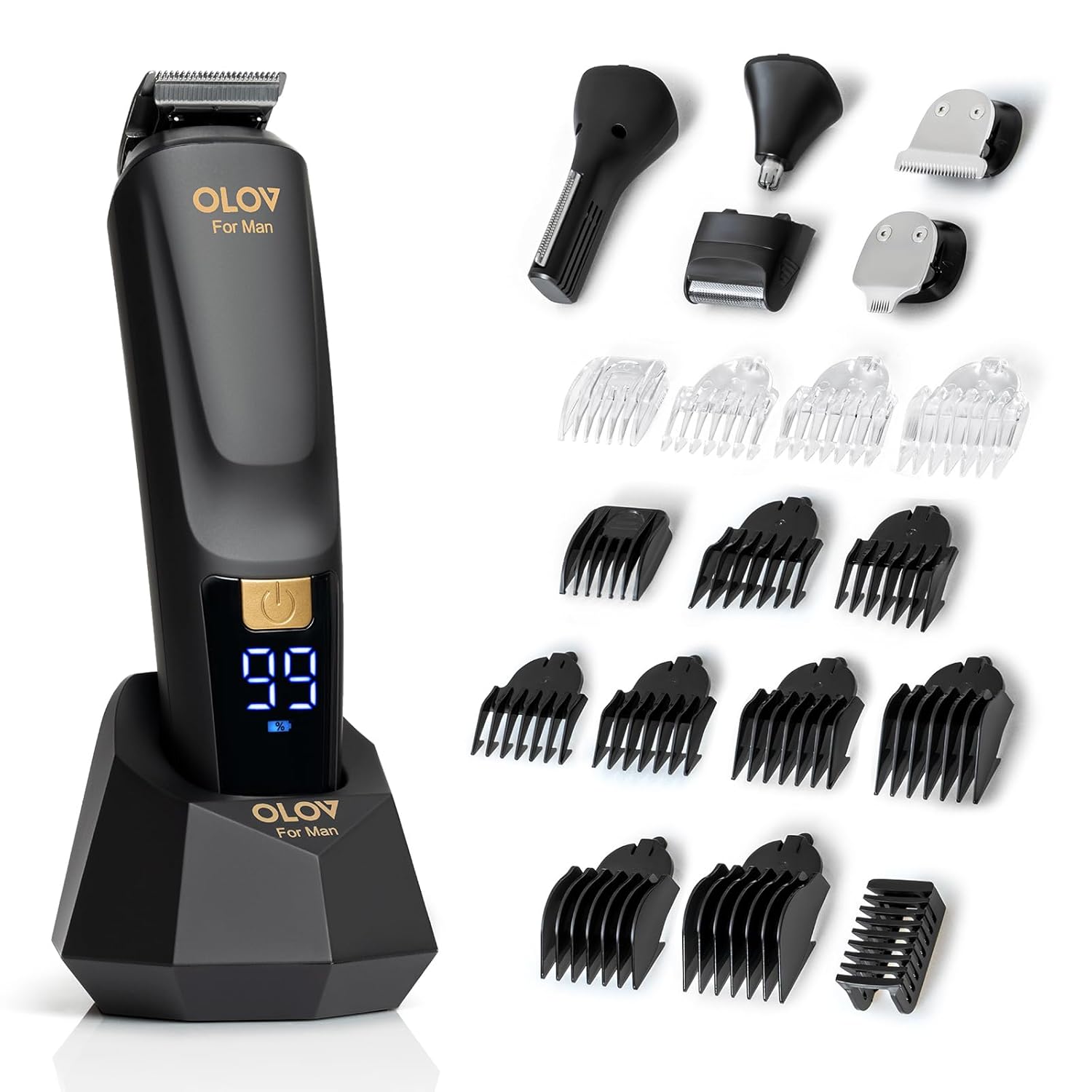 Beard Trimmer and Grooming Kit for Men with USB Recharge Dock