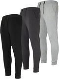 3 Pack Men's Joggers with Pockets - Comfortable Athletic Fleece