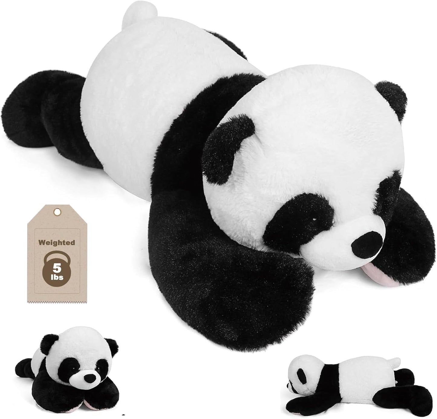 24 in Weighted Stuffed Panda Plushie for Comfort and Cuddles