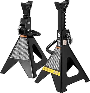 Double Locking Steel Jack Stands for Heavy Loads - 6 Ton Capacity