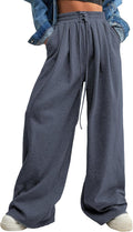 Trendy Wide Leg Sweatpants for Women with High Waist Design