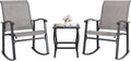 Shintenchi 3 Piece Rocking Bistro Set - Compact Outdoor Rocker Set