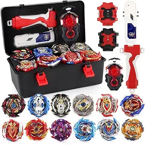 JIMI Bey Battle Top Blade Burst Set with 12 Spinning Tops