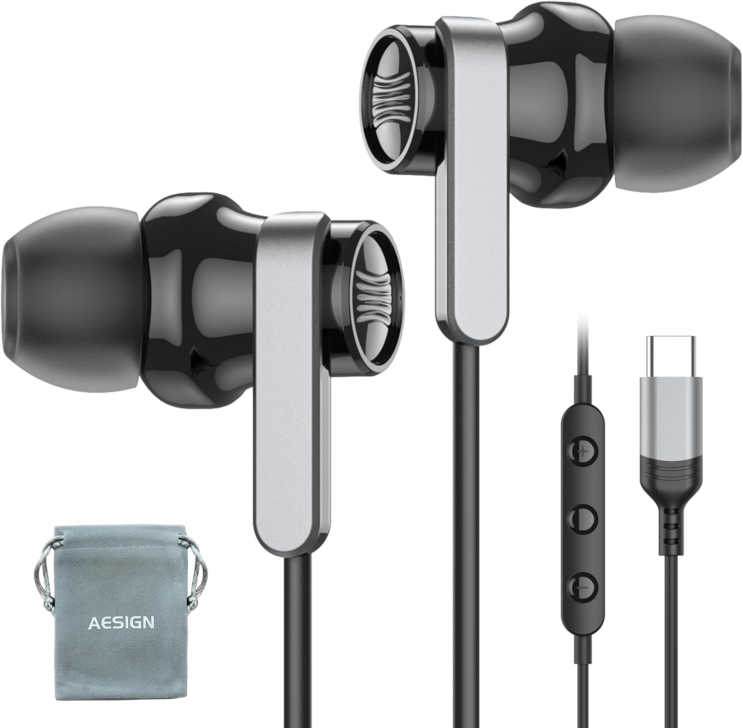 Premium Type C Earbuds | Noise Cancelling Mic | Volume Control