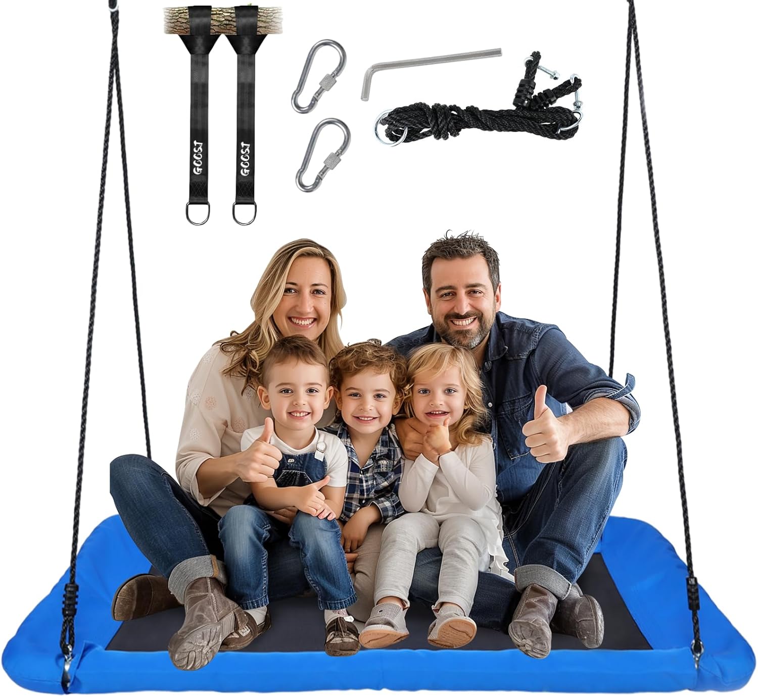 Giant 60 Inch Platform Tree Swing for Kids and Adults Fun