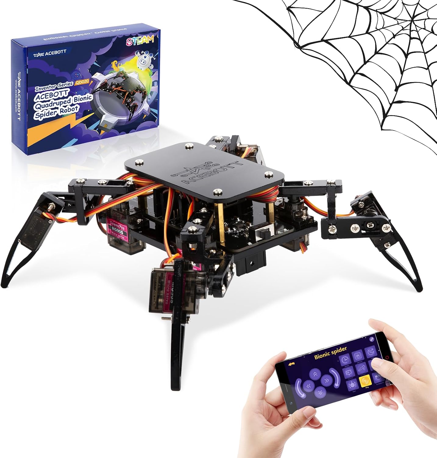 Programmable Bionic Spider Robot Kit for Kids Age 8-12 Fun