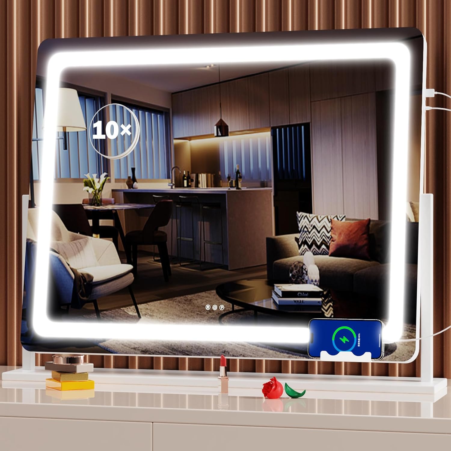 Makeup Vanity Mirror with Lights - 22WX18L Large LED Mirror