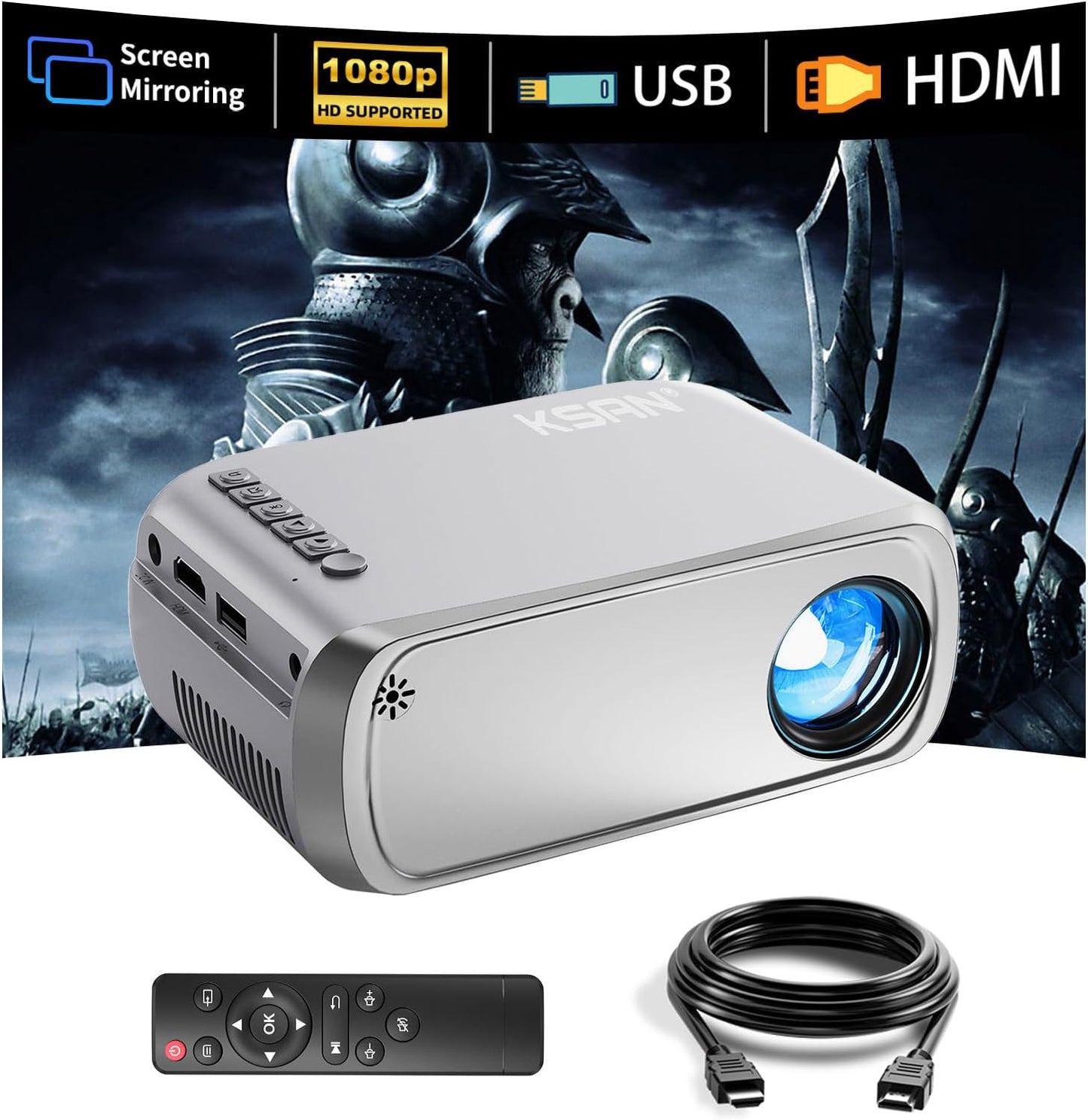 Small Outdoor Movie Projector for Home Theater Entertainment