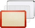 Baking Sheet with Cooling Rack and Silicone Mat - 20 in Bakeware