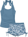 Girls Swimsuit 2 Piece Halterneck Tankini Set - Comfortable Fit