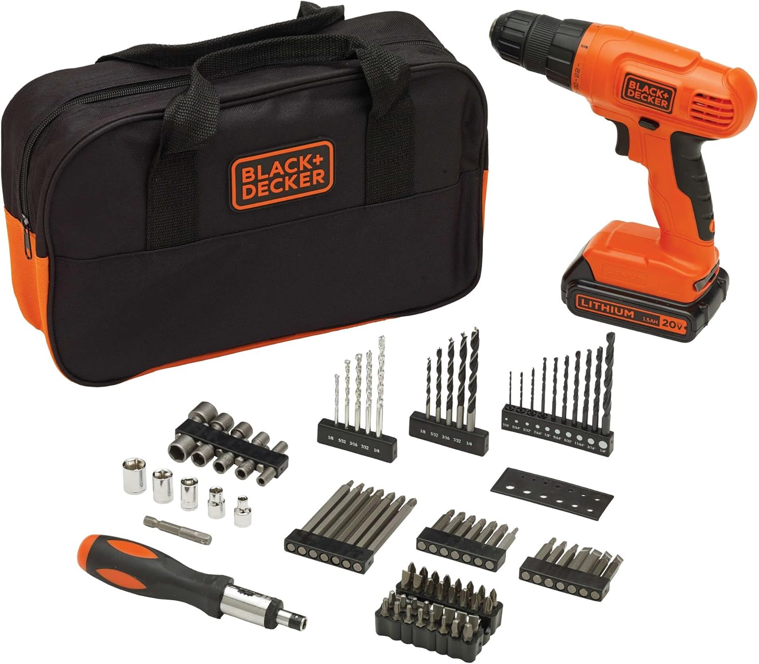 BLACK+DECKER 20V MAX Cordless Drill Driver Kit for Home Use
