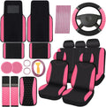 Bling Car Accessories Set for Women 43-Piece Pink and Black - Interior