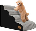 Dog Stairs for Small Dogs - 4 Step Curved Ramp for High Beds