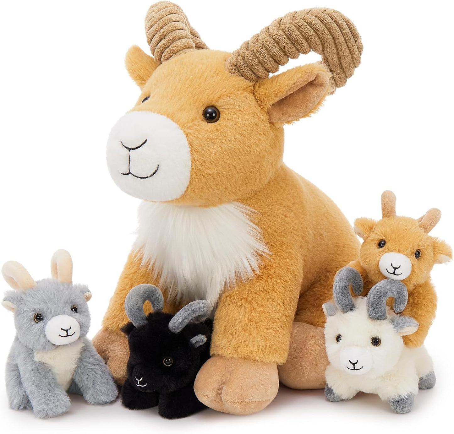 MorisMos Goat Stuffed Animal Set - Adorable Plush Family Fun