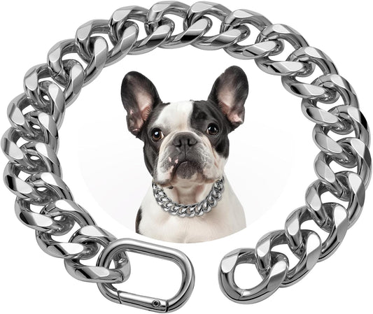 19MM Heavy Duty Thick Cuban Link Dog Collar for Large Dogs