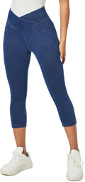 Capri Jeans for Women Pull On Jeggings - Tummy Control Stretch IUGA