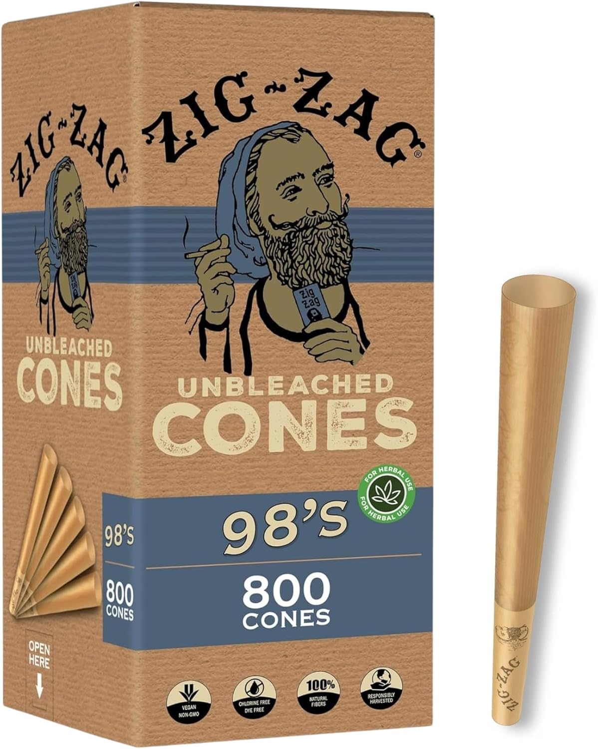 ZIG-ZAG Pre Rolled Cones 98s Size for Easy Smoking Enjoyment