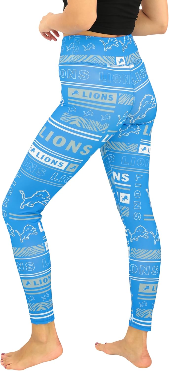 Zubaz NFL Women's Full Length High Waist Leggings with Pockets