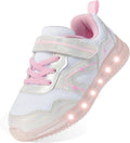 Toddlers Light Up Sneakers with Hook & Loop Easy-On - Bright LED Steps