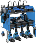 Modular Power Tool Organizer Wall Mount with Charging Station - Blue 1
