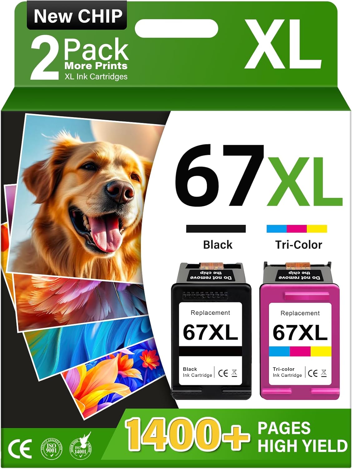 67XL Ink Cartridges Compatible for HP67 Printers - High Yield