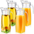 4 Pack Acrylic Water Pitcher 54 oz Clear Plastic Pitcher - Fridge