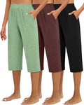 Relaxed Fit Wide Leg Capri Sweatpants for Women by Huukeay