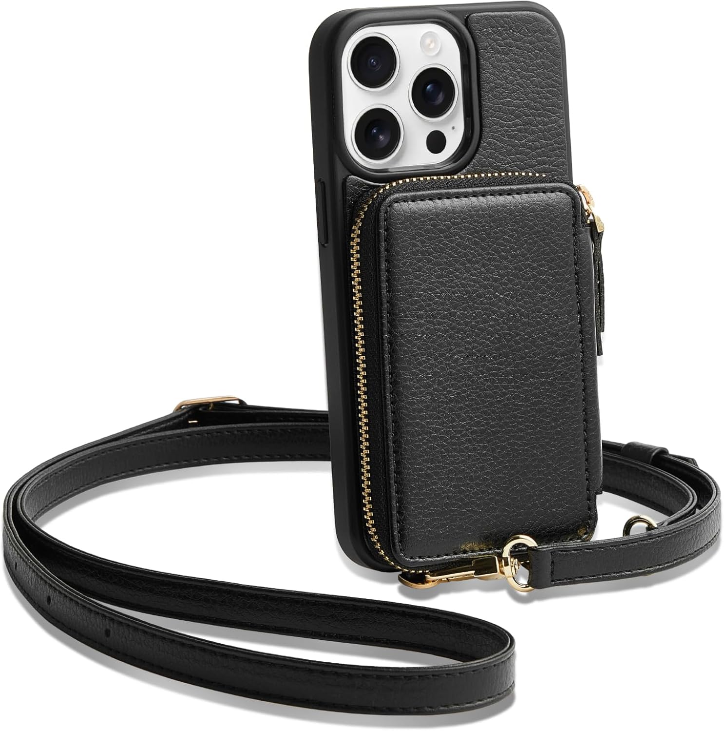ZVE iPhone 15 Pro Max Wallet Case Crossbody with RFID Blocking