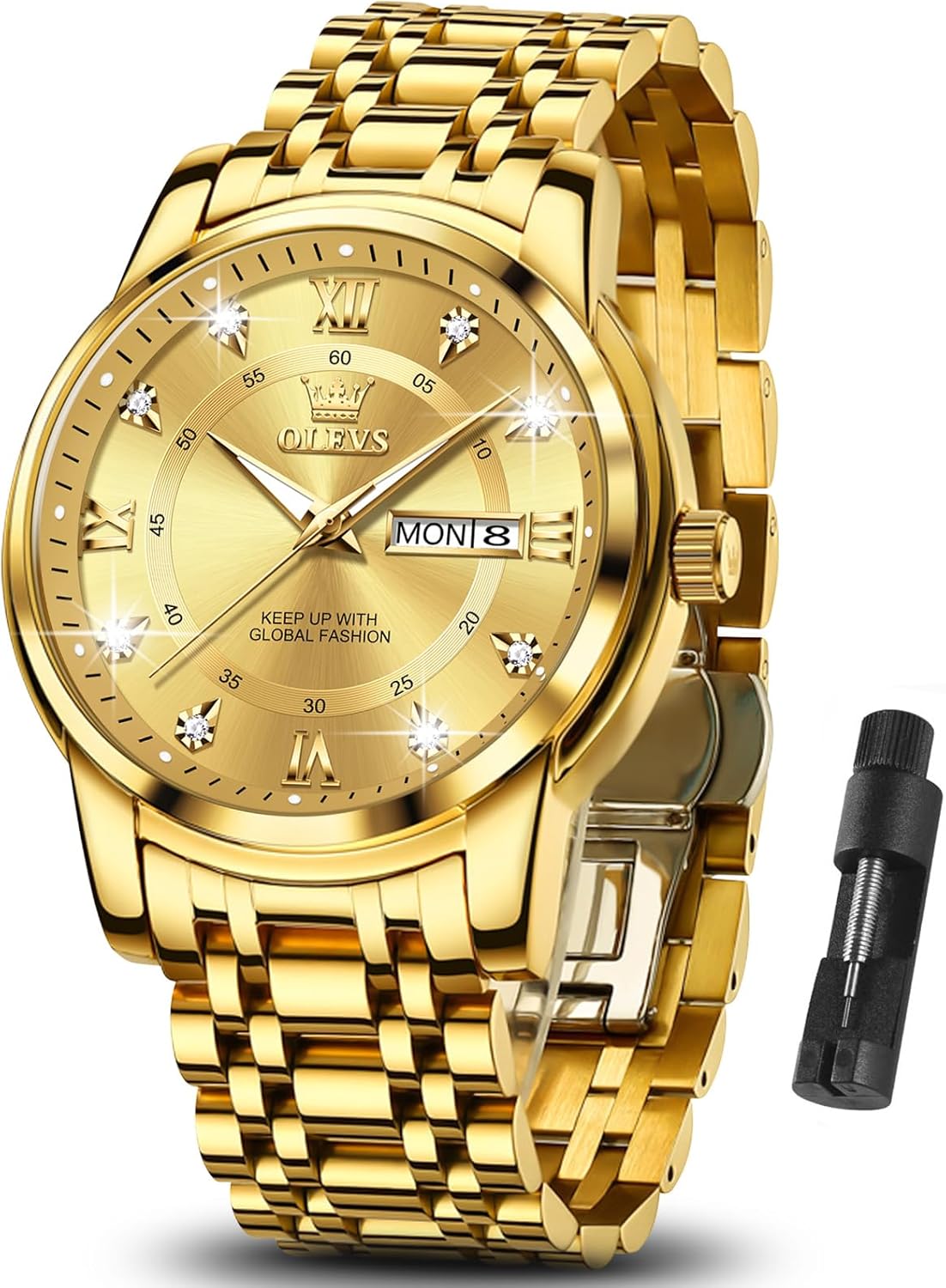 OLEVS Classic Stainless Men's Watch - Luminous Quartz, Waterproof, Business