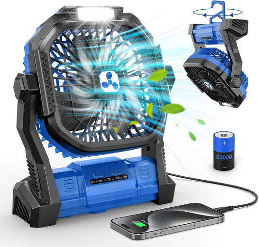 20000mAh Rechargeable Portable Fan With LED