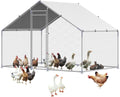 Large Metal Chicken Coop with Run - Walk-In Poultry Cage