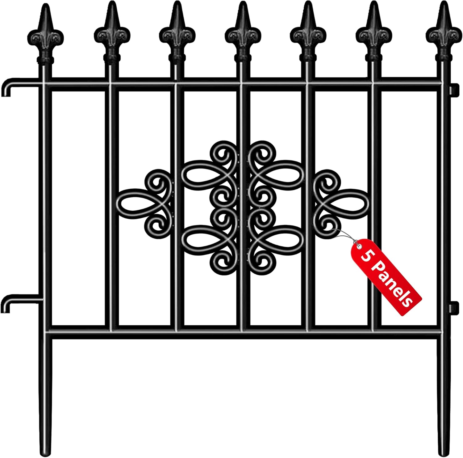 Decorative Garden Fences for Dogs - 5 Panels, 10ft Long