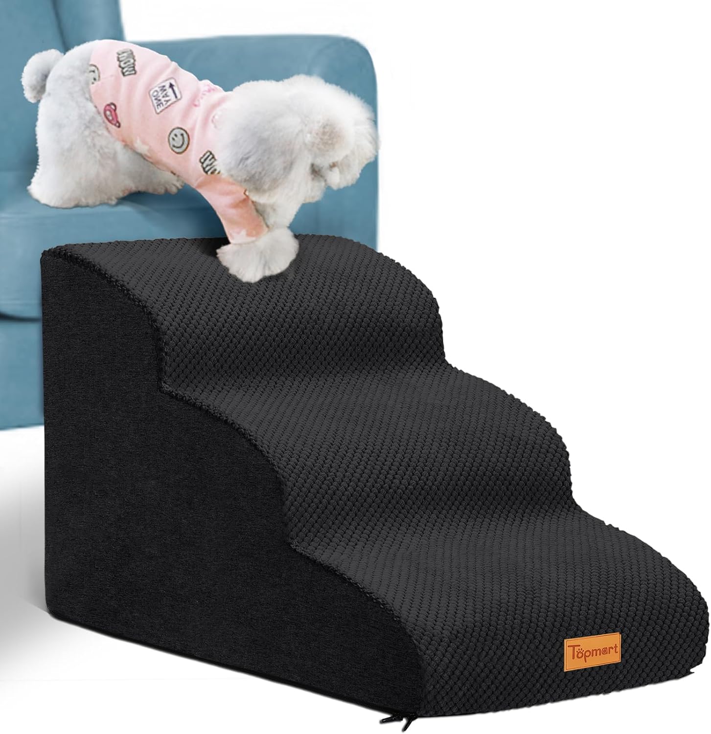 Topmart 3 Tiers Foam Dog Ramps for Older Pets, Non-Slip Design