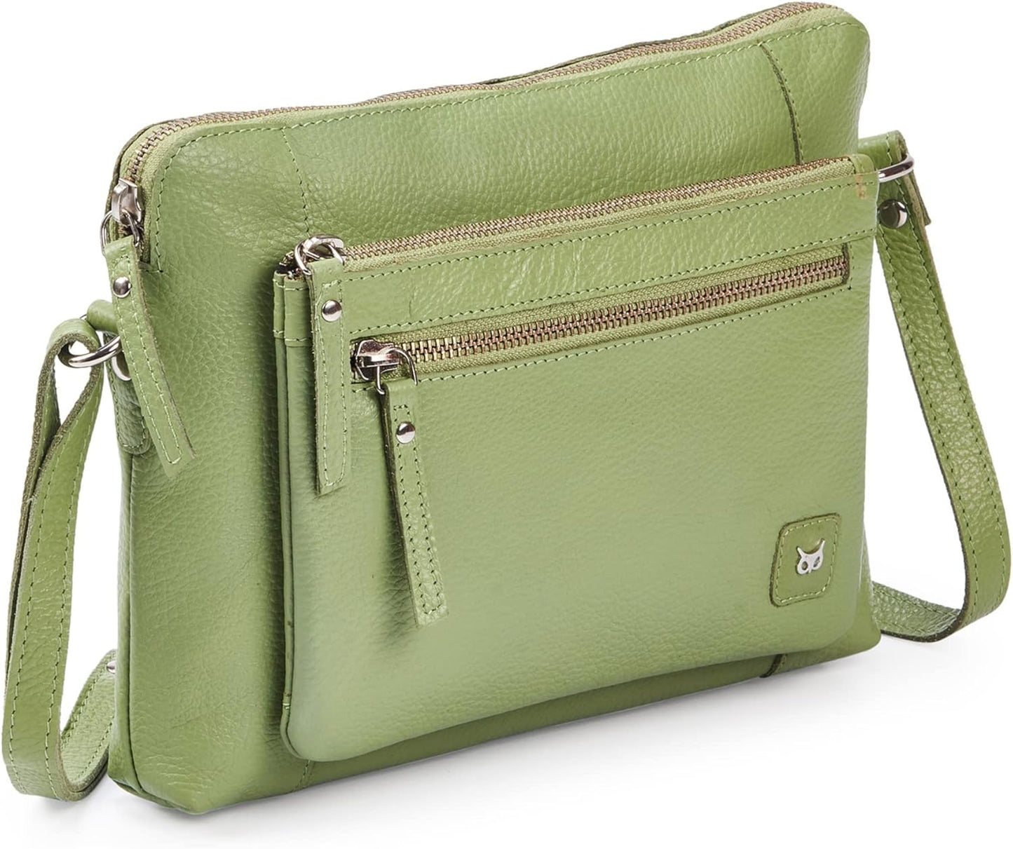Small Soft Pebbled Real Leather Crossbody Handbag for Daily Use