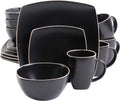 Gibson Soho Lounge Dinnerware Set Service for 4, Matte Black - Modern