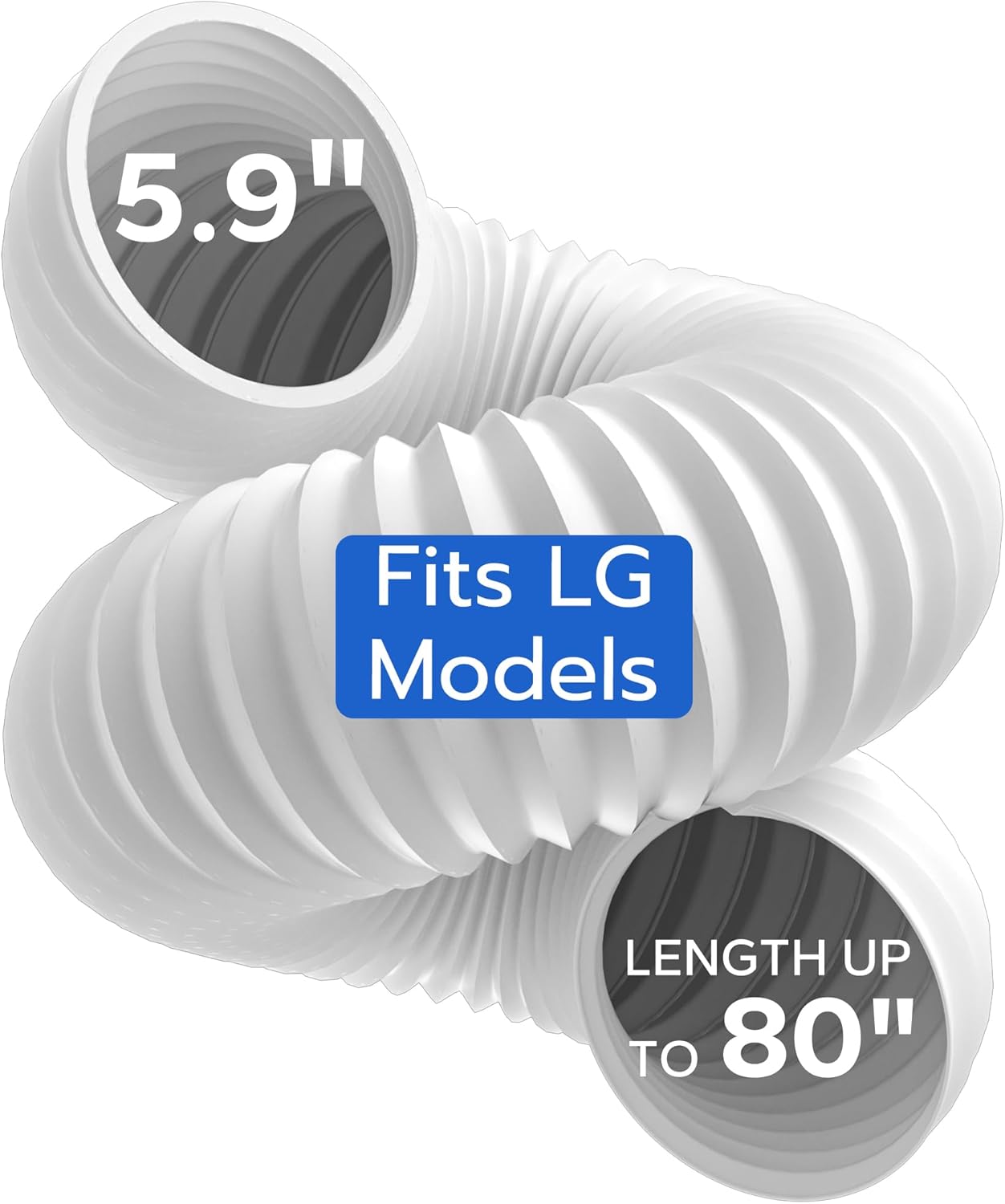 Portable AC Vent Hose, 5.9 Diameter, Extendable to 80, Delonghi & LG Compatible