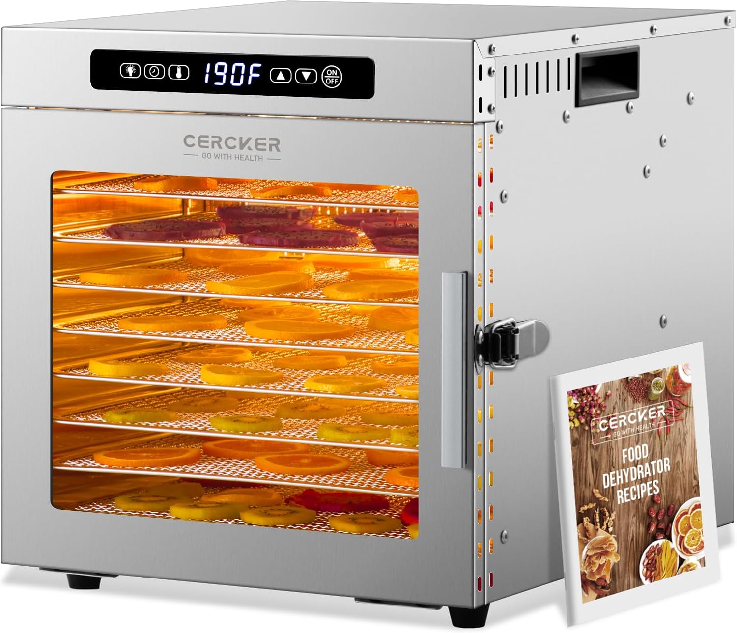 Food Dehydrator Machine with 9 Stainless Steel Trays for Jerky