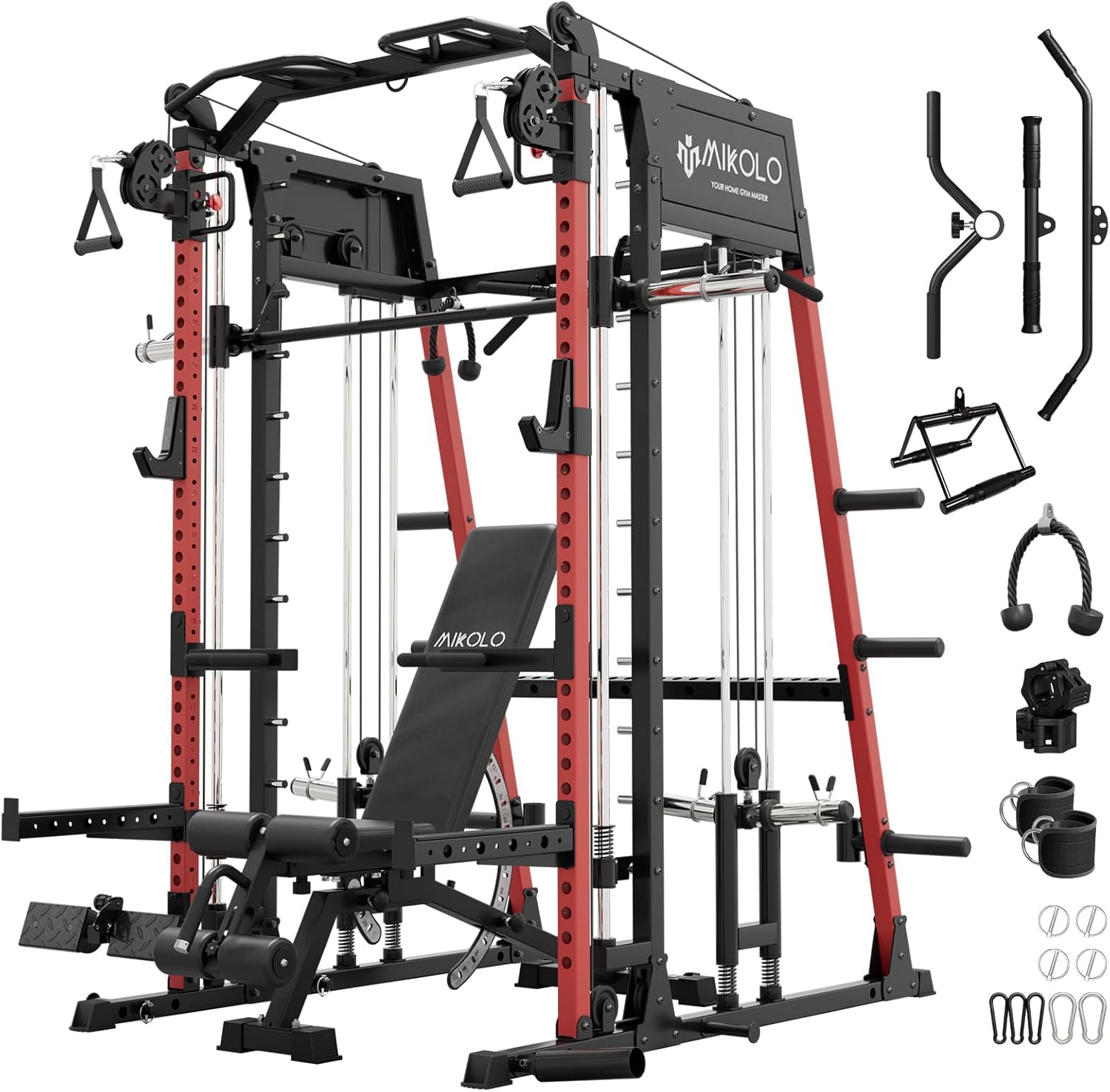 Mikolo Smith Machine with LAT-Pull Down & Cable Crossover System