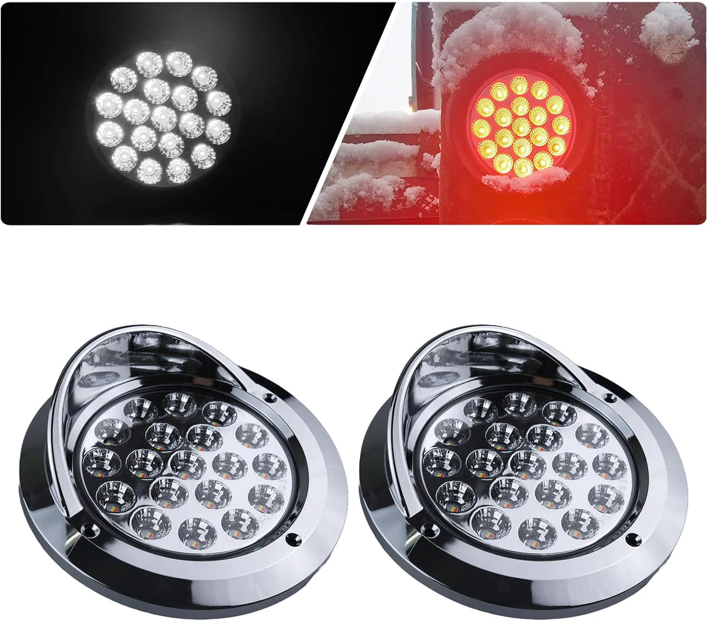 4 Inch Round Dual Revolution LED Tail Lights for Trucks and RVs