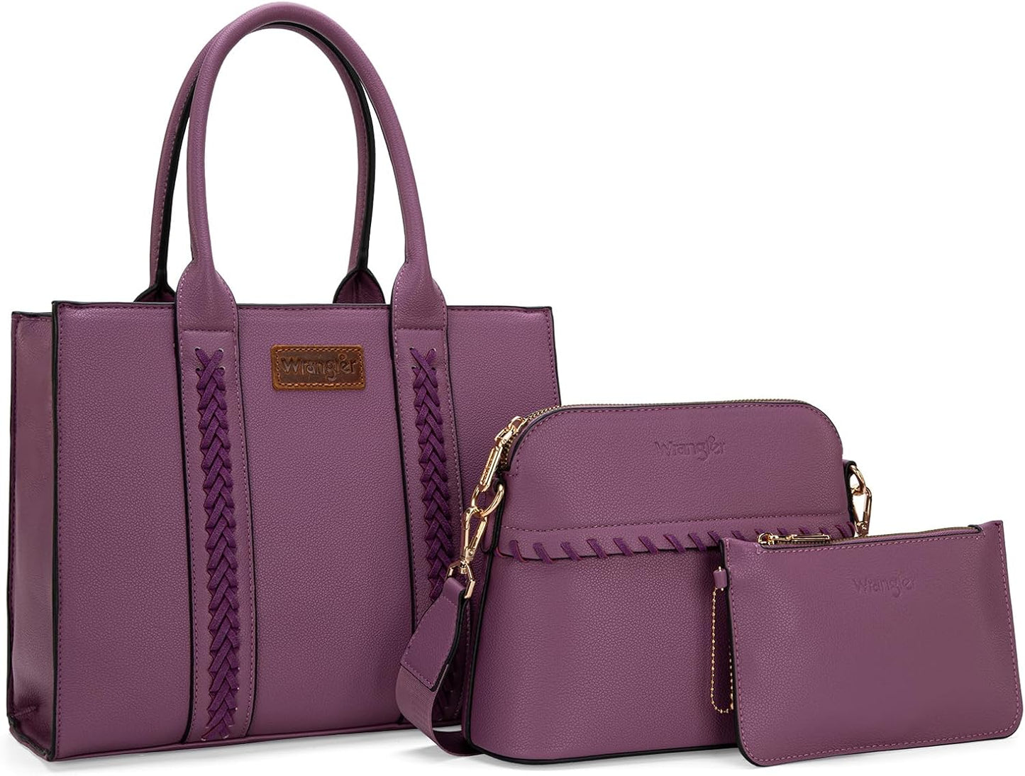Wrangler 3Pcs Purses Set for Women: Tote, Crossbody, Wallet