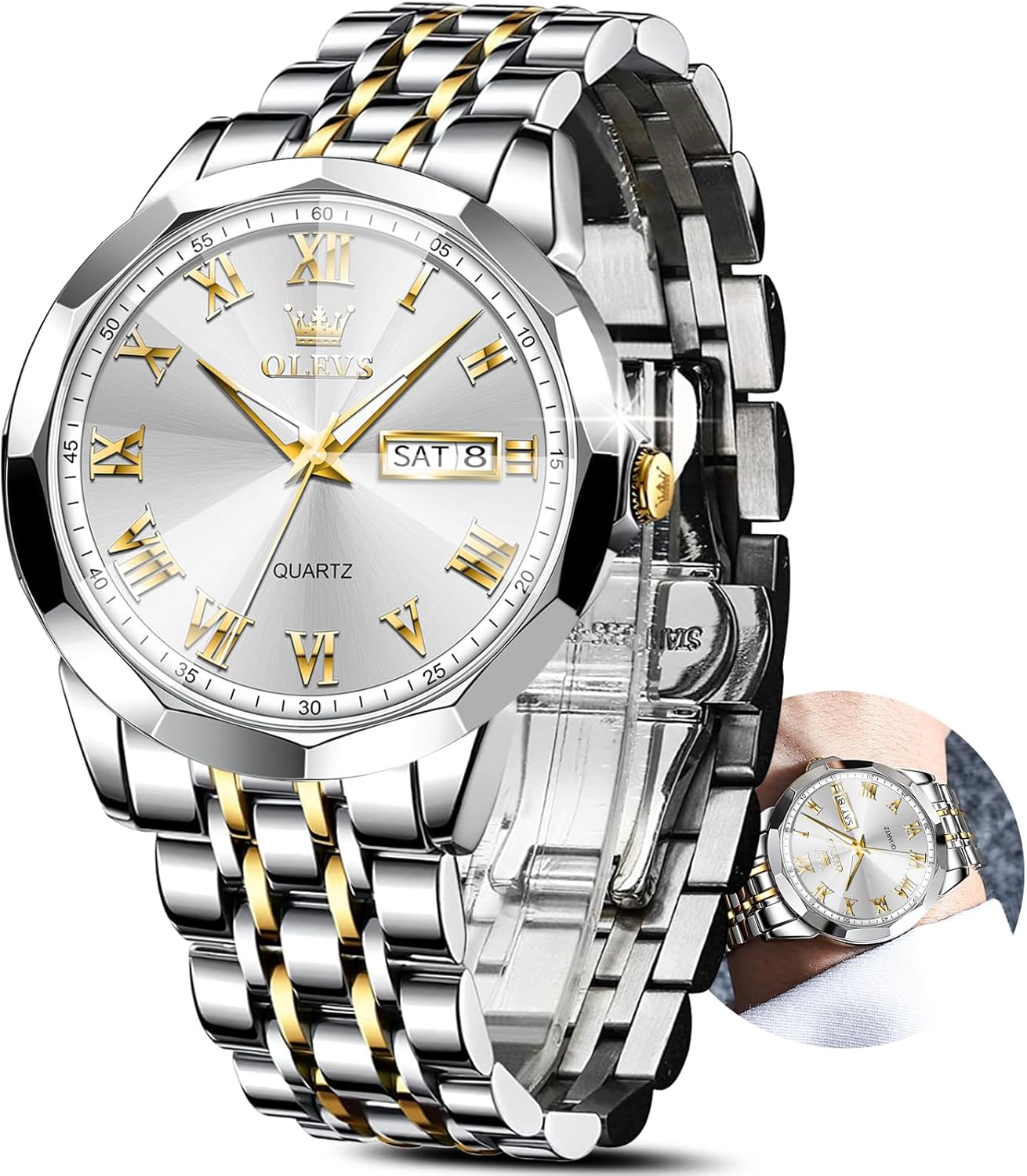OLEVS Classic Men Watches with Date and Luminous Features